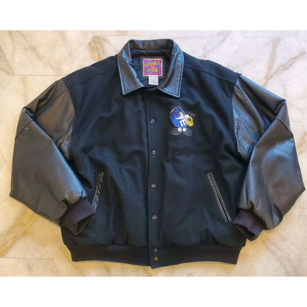 VTG 1996 M&Ms Blues Brothers Promotional Varsity Style Black Jacket Men's L